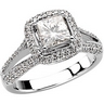 Created Moissanite and Diamond Ring .75 CTW 5.5 x 5.5mm Ref 715258