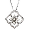 Created Moissanite and Diamond Pendant .25 CTW 7mm Ref 383725