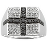 .75 CTW Gents Black and White Diamond Ring Ref 184664