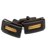 Black Ion Plated Stainless Cufflinks with Yellow Ion Plated Cable Ref 188036