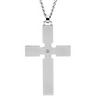 Stainless Steel Cross with Diamond and 24 inch Stainless Steel Chain Ref 758571