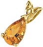 Genuine Citrine Pear Scroll Pendant 8 x 5mm Ref 153945