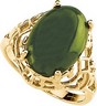 Genuine Jade Cabochon Ring 14 x 10mm Ref 539334