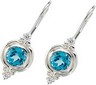 Swiss Blue Topaz and Cubic Zirconia Earrings Ref 467177