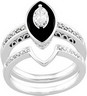 Onyx Diamond .5 CTW Engagement Ring with .1 CTW Band Ref 590464