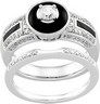 Onyx Diamond .5 CTW Engagement Ring with .1 CTW Band Ref 763954