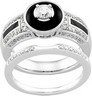 Onyx Diamond .5 CTW Engagement Ring with .1 CTW Band Ref 763954