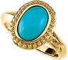 Genuine Turquoise Cabochon Ring 11 x 7mm Ref 262161