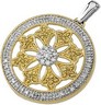 Natural Yellow and White Diamonds Circle Pendant .5 CTW Ref 420784