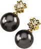 Tahitian Cultured Pearl Criss Cross Earrings 10mm Ref 517776