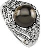 Tahitian Cultured Pearl and Diamond Ring 9mm .63 CTW Ref 344446
