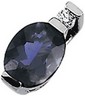 Genuine Iolite And Diamond Pendant 8 x 6mm .03 CTW Ref 715062