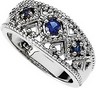 Chatham Created Blue Sapphire Ring 3.5mm 2.25mm Ref 611323