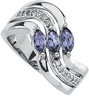 Genuine Tanzanite and Diamond Ring 6 x 3mm .17 CTW Ref 334383