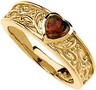 Gilson Created Black Opal Cabochon Ring 5mm Ref 825406