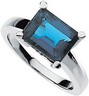 Genuine London Blue Topaz Ring 10 x 8mm Ref 873786