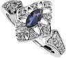 Genuine Iolite And Diamond Ring 7 x 3.5mm .25 CTW Ref 932211