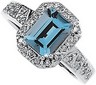 Genuine Aquamarine and Diamond Ring 8 x 6mm .17 CTW Ref 195150