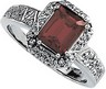 Genuine Rhodolite Garnet And Diamond Ring 8 x 6mm .17 CTW Ref 393800