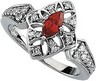 Chatham Created Ruby and Diamond Ring 7 x 3.5mm .25 CTW Ref 977130