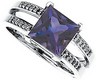 Genuine Amethyst Cabochon and Diamond Ring 8mm .1 CTW Ref 367585