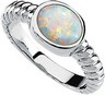 Genuine Opal Cabochon Ring 9 x 7mm Ref 515956