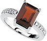 Genuine Mozambique Garnet And Diamond Ring 10 x 8mm .08 CTW Ref 683141