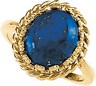 Genuine Lapis Cabochon Ring 12 x 10mm Ref 632132