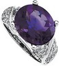 Genuine Amethyst and Diamond Ring 14 x 12mm .75 CTW Ref 820343