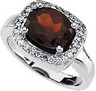 Genuine Mozambique Garnet and Diamond Ring 10 x 8mm .25 CTW Ref 499276