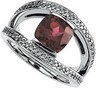 Rhodolite Garnet and Diamond Split Shank Ring 8mm .33 CTW Ref 703730