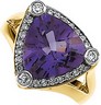 Genuine Trillion Amethyst and Diamond Ring 12 x 12mm .33 CTW Ref 154320