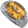 Genuine Citrine and Diamond Ring 14 x 10mm .5 CTW Ref 600353