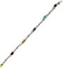 Two Tone Multi Gemstone and Diamond Bracelet 6 x 4mm .1 CTW Ref 522227