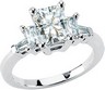 Moissanite and Diamond Engagement Ring 2 Carat Center .17 CTW Ref 448930