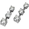 3 Stone Created Moissanite Earrings 1 CTW Ref 727546