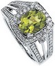 Genuine Peridot and Diamond Ring 9 x 7mm .88 CTW Ref 999053