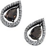 Genuine Smoky Quartz and Diamond Earrings 7 x 5mm .33 CTW Ref 395915