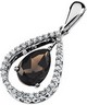 Genuine Smoky Quartz and Diamond Pendant 10 x 7mm .33 CTW Ref 681787