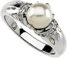 Akoya Cultured Pearl and Diamond Ring 7mm .07 CTW Ref 904956