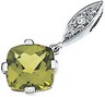 Genuine Peridot and Diamond Pendant 7 x 7mm .02 CTW Ref 535808