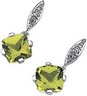 Genuine Peridot and Diamond Earrings 6 x 6mm .04 CTW Ref 763848