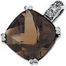 Genuine Checkerboard Smoky Quartz and Diamond Pendant .03 CTW Ref 811845