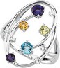 Multi Gemstone and Diamond Ring .07 CTW Ref 195116