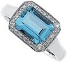 Genuine Aquamarine and Diamond Ring .13 CTW Ref 623366