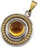 Genuine Citrine Cabochon Pendant | 6 mm | SKU: 65985