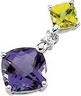 Genuine Amethyst, Genuine Peridot And Diamond Pendant .03 CTW Ref 631678