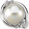Mabe Cultured Pearl and Diamond Ring 12.5mm .04 CTW Ref 382109