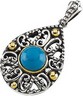 Genuine Turquoise Cabochon Pendant 8mm Ref 527973