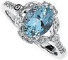 Genuine Aquamarine and Diamond Ring 9 x 7mm .17 CTW Ref 753046